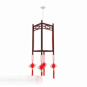 Chinese Style Square Tassel Chandeliers 3d model