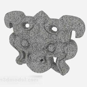 中式石雕装饰3D模型