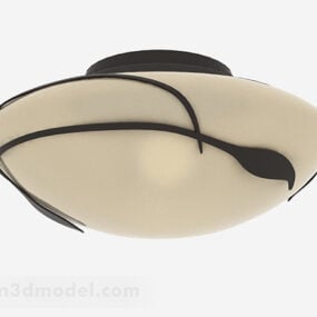 Chinese White Ceiling Lamp 3d model