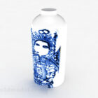 Китайская белая керамическая ваза орнамент