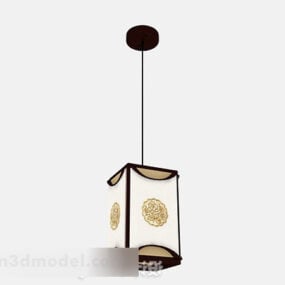 Chinese White Square Chandelier 3d model