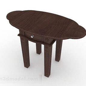 Chinese Style Wooden Brown Desk 3d model