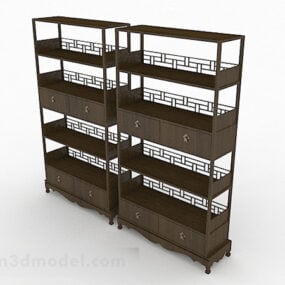 Chinese Style Wooden Display Cabinet V1 3d model