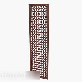 Chinese Style Wooden Brown Partition 3d model