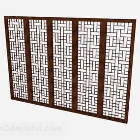 Chinese Style Wooden Screen 3d model