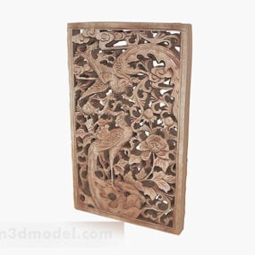 Chinese Wooden Carved Window V1 3d model