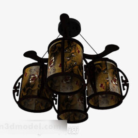 Lampadari in legno in stile cinese modello 3d