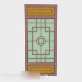 Chinese Style Wooden Door 3d model