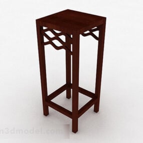 Chinese Style Wooden Flower Stand 3d model