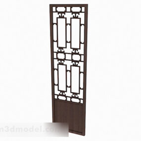 Chinese Style Wooden Hollow Door Design 3d model