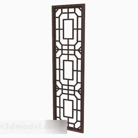 Chinese Design Wooden Partition 3d model