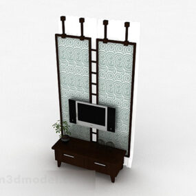 Chinese Wooden Screen Tv Cabinet 3d model