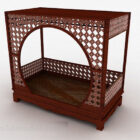 Chinese Style Wooden Single Bed