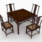 Čínský styl dřevěný stůl a židle