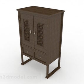 Chinese Style Wooden Wardrobe 3d model