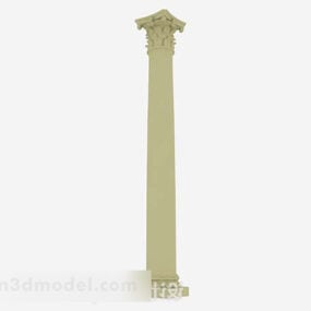 Čínský styl žlutý pilíř 3D model
