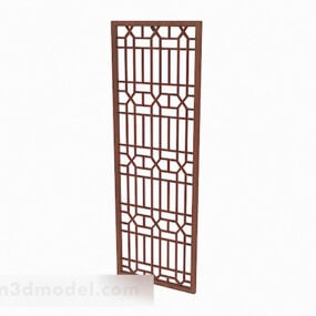 Diseño de partición de pantalla de madera china modelo 3d