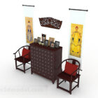 Chinese Wooden Table And Chair Set
