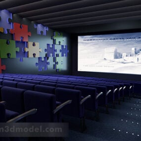 Modelo 3d de interior de design de teatro de cinema