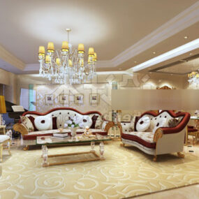 Classic European Living Room Interior 3d model