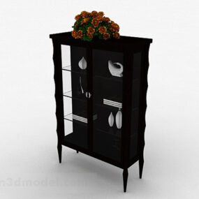 Classic Wooden Display Cabinet 3d model