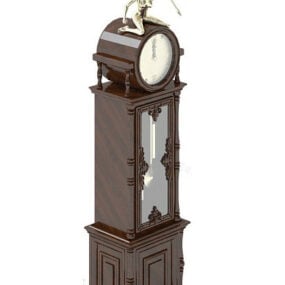 Classic Wooden Tower Clock 3d model
