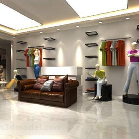 3D model interiéru scény obchodu s oblečením