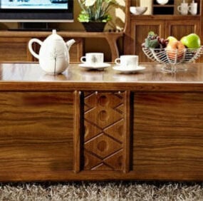 Elegant Wooden Coffee Table 3d model