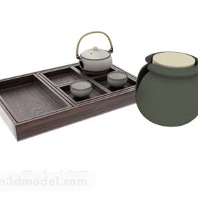 3д модель деревянного чайного подноса