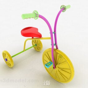3д модель цветного детского трехколесного велосипеда