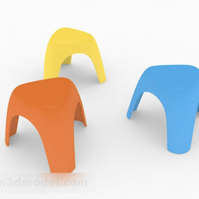 Kolorowe stołki dla dzieci Model 3D
