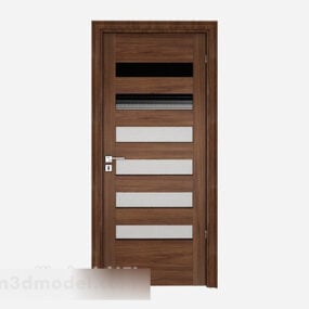 Model 3D zwykłych drzwi z litego drewna do domu