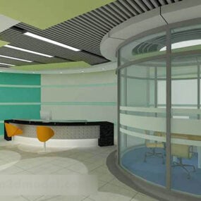 Company Reception Desk Interior 3d model