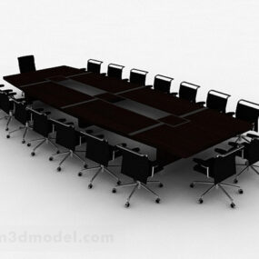 3д модель комбинации конференц-стола и стула