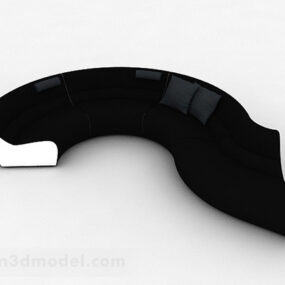 Creative Black Multi-seter Sofa Møbler 3d modell