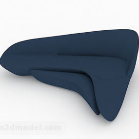 3д модель синего двухместного дивана-мебели
