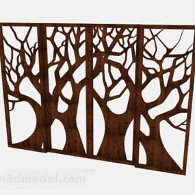 Creative Wooden Screen Partition 3d model