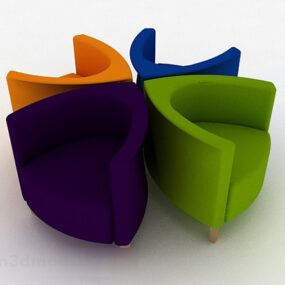 Creative Color Single Armchair Collection 3d model