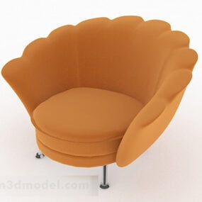Model 3d Perabotan Kursi Sofa Shell Oranye Kreatif