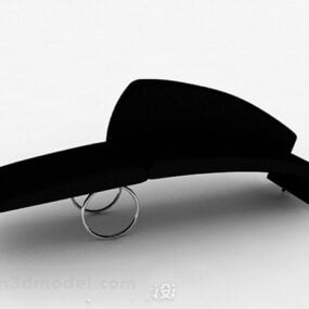 Model 3d Reka Bentuk Perabot Sofa Berbilang tempat duduk Hitam Kreatif
