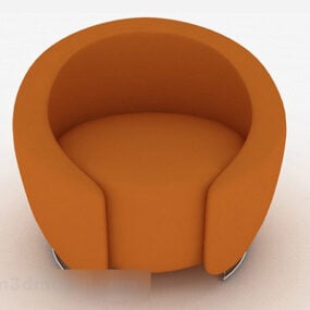 Креативний помаранчевий круглий односпальний диван 3d модель