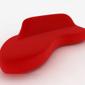Kreatywna czerwona sofa wielomiejscowa Model 3D