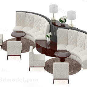 Curved Dining Room Sofa 3d model