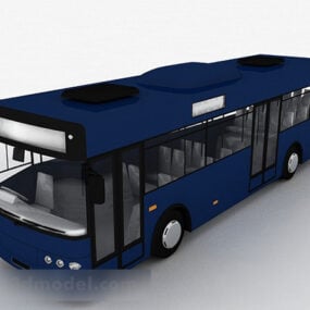 דגם תלת מימד של רכב רכב אוטובוס כחול כהה