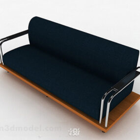 Dark Minimalist Double Sofa 3d model