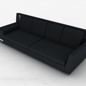 Dark Blue Minimalist Multi-seats Sofa 3d model
