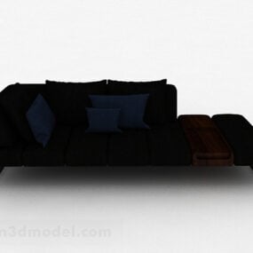 Donkerblauw multi-zits bankmeubilair 3D-model