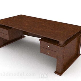 Mörkbrun Atmospheric Desk 3d-modell