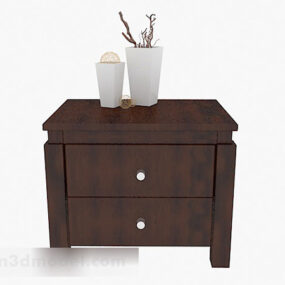 Dark Brown Bedside Table 3d model
