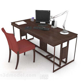Dark Brown Desk 3d model
